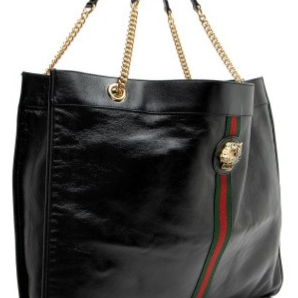 Gucci black leather Rajah Maxi Tote - Picture 6 of 10